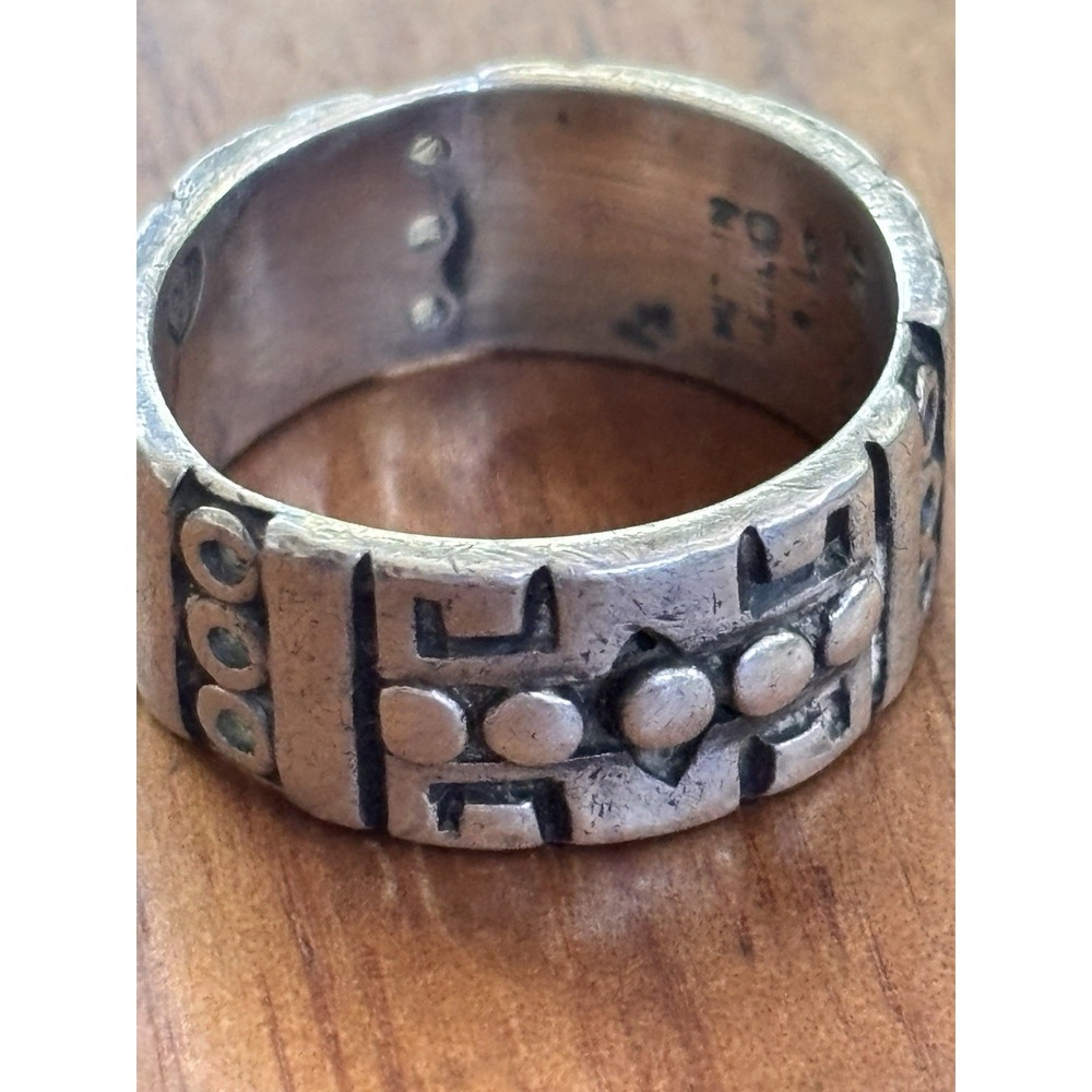 VINTAGE 925 STERLING SILVER BAND RING SIZE 9 RARE MEXICO